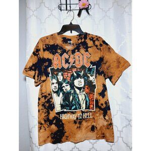 AC/DC Men's Officially Licensed Highway To Hell Tie Dye Mens Large Rock T-Shirt